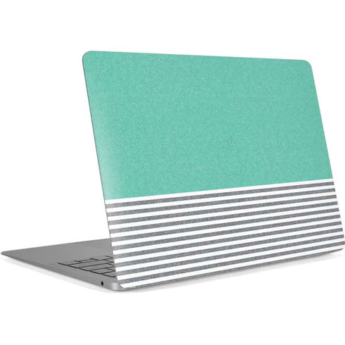 Teal and Grey Stripes Apple MacBook Air Skin