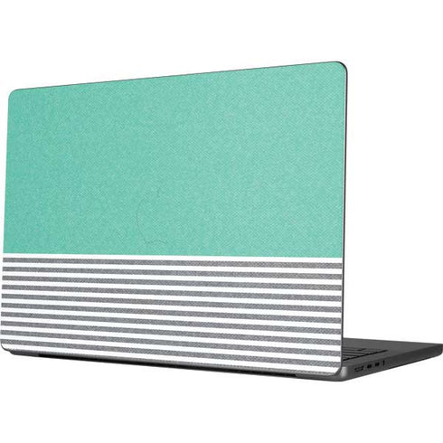 Teal and Grey Stripes Apple MacBook Pro 14-inch Skin