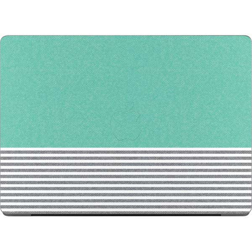 Teal and Grey Stripes Apple MacBook Pro 14-inch Skin