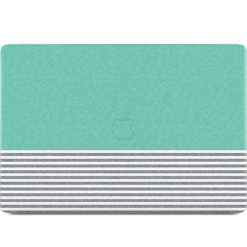 Teal and Grey Stripes MacBook Skins