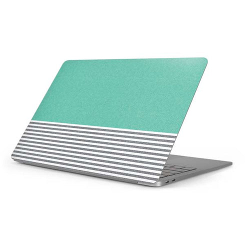 Teal and Grey Stripes Apple MacBook Pro 16-inch Skin