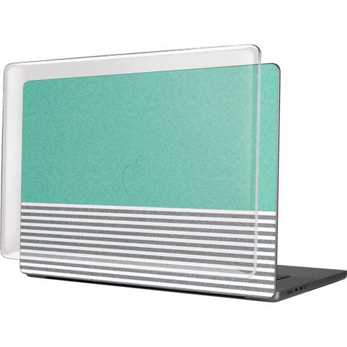 Teal and Grey Stripes MacBook Cases