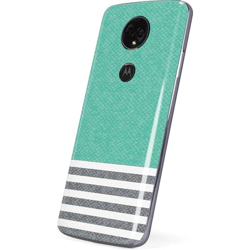Teal and Grey Stripes Moto E5 Plus Skin