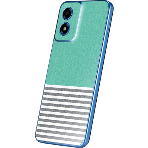 Teal and Grey Stripes Moto G Play 4G (2024) Skin