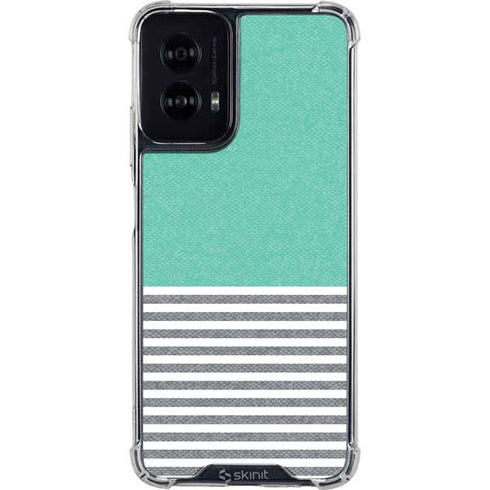 Teal and Grey Stripes Moto G Power 5G (2024) Clear Case