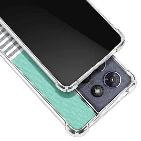 Teal and Grey Stripes Moto G Power 5G (2025) Clear Case