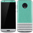 Teal and Grey Stripes Moto G6 Skin