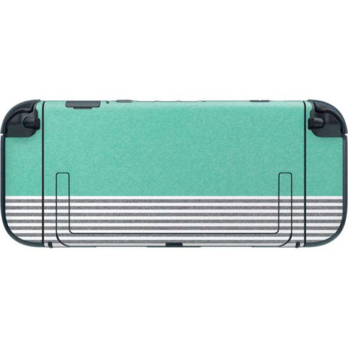 Teal and Grey Stripes Nintendo Switch 2 (2025) with Joy-Con Skin