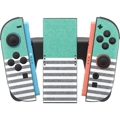 Teal and Grey Stripes Nintendo Switch 2 (2025) Joy-Con Controller Skin