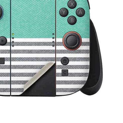 Teal and Grey Stripes Nintendo Switch 2 (2025) Joy-Con Controller Skin