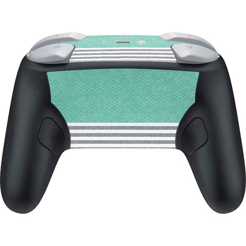 Teal and Grey Stripes Nintendo Switch 2 (2025) Pro Controller Skin