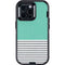 Teal and Grey Stripes Otterbox Defender iPhone Skin