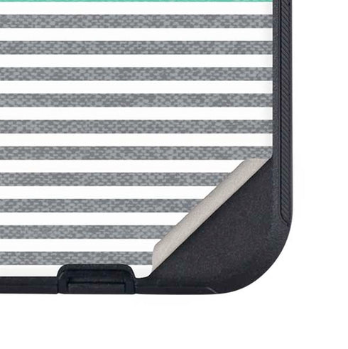 Teal and Grey Stripes Otterbox Defender iPhone Skin