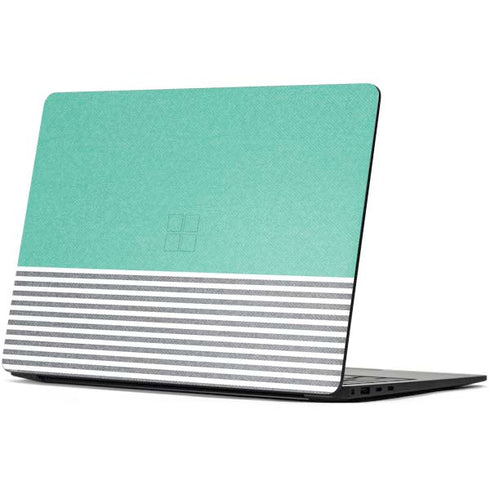 Teal and Grey Stripes Surface Laptop 7 13.8in Skin