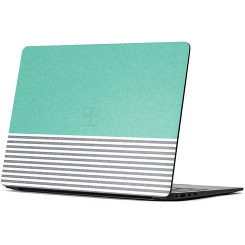 Teal and Grey Stripes Surface Laptop 7 15in Skin
