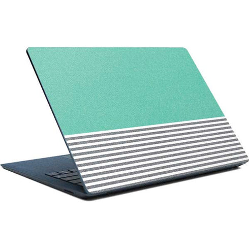 Teal and Grey Stripes Surface Laptop Skin