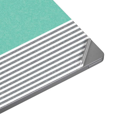 Teal and Grey Stripes Laptop Skins