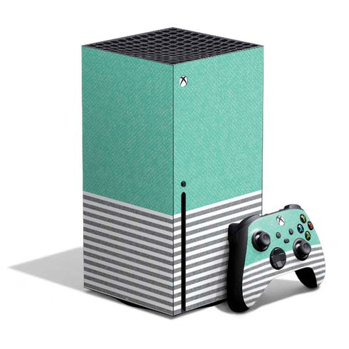 Teal and Grey Stripes Xbox Series X Skins