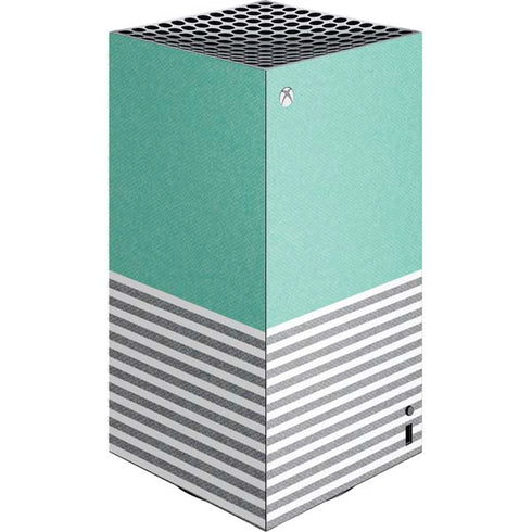 Teal and Grey Stripes XBox Series X Digital Edition Console Skin