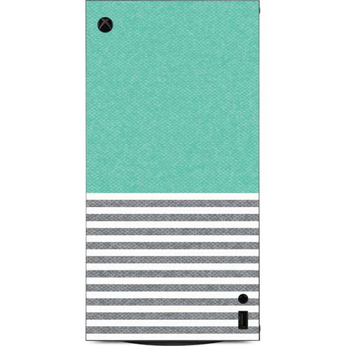 Teal and Grey Stripes XBox Series X Digital Edition Console Skin