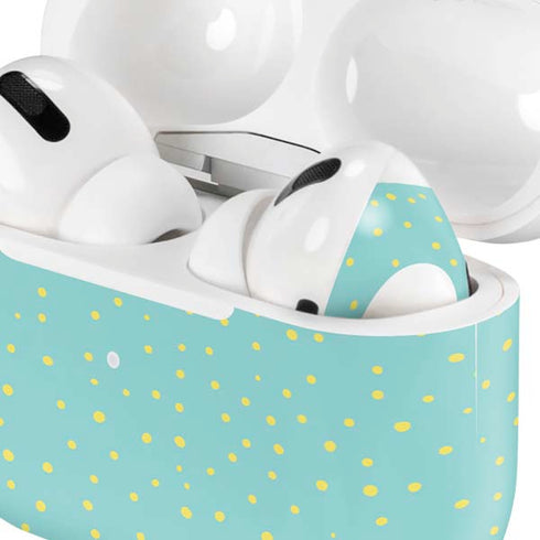 Teal and Yellow Polka Dots AirPods Skins
