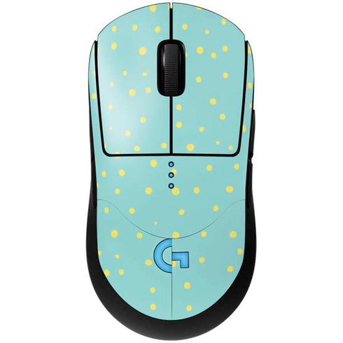 Teal and Yellow Polka Dots G Pro Wireless Gaming Mouse Skin