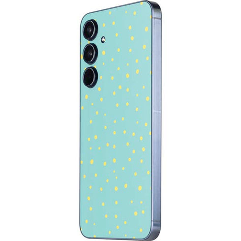 Teal and Yellow Polka Dots Galaxy A35 5G Skin