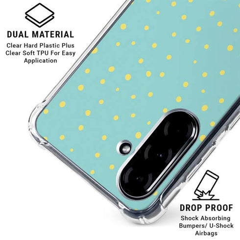 Teal and Yellow Polka Dots Galaxy A36 5G Clear Case