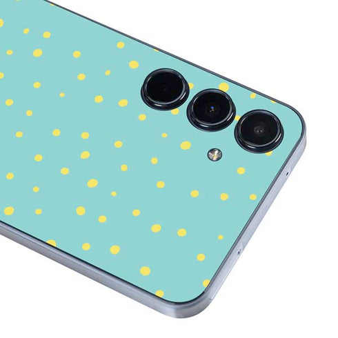 Teal and Yellow Polka Dots Galaxy A36 5G Skin