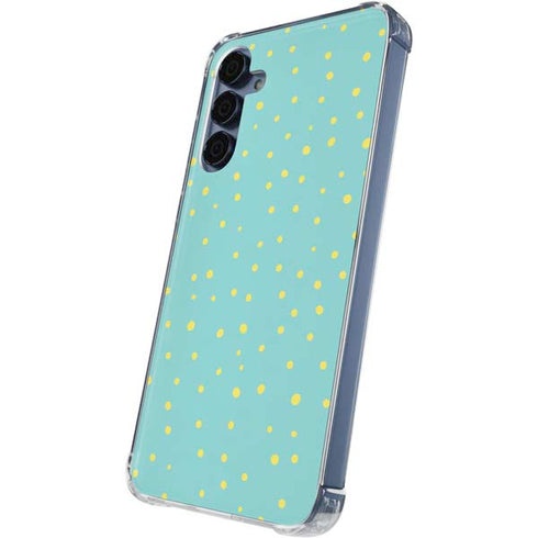 Teal and Yellow Polka Dots Galaxy A55 5G Clear Case
