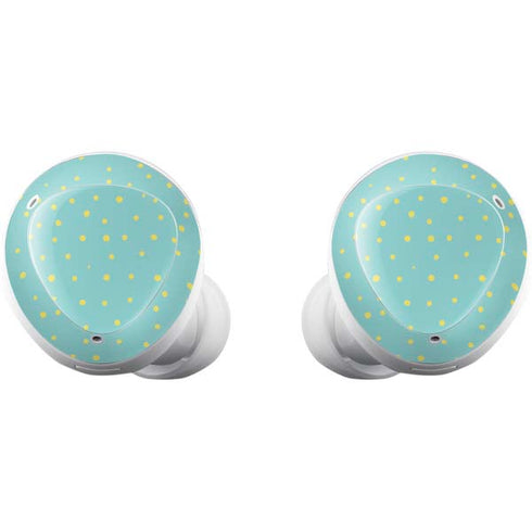 Teal and Yellow Polka Dots Galaxy Buds Plus Skin