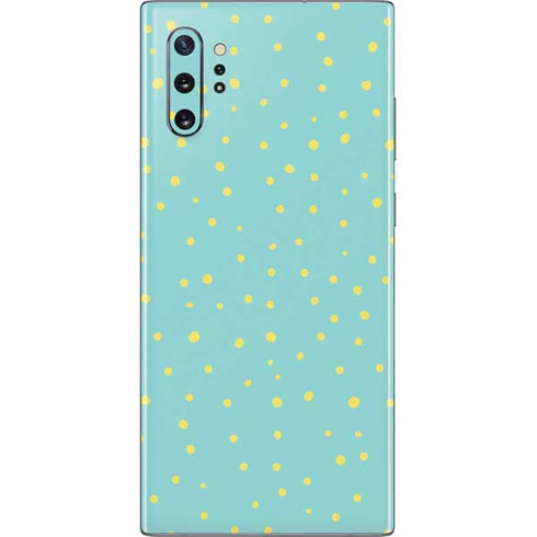 Teal and Yellow Polka Dots Galaxy Note 10 Plus Skin