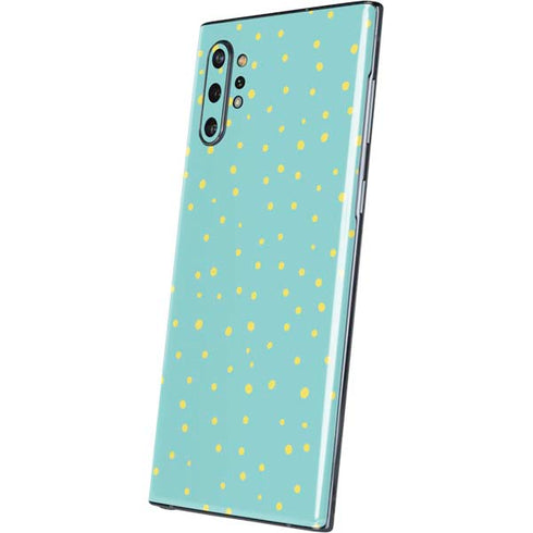 Teal and Yellow Polka Dots Galaxy Note 10 Plus Skin