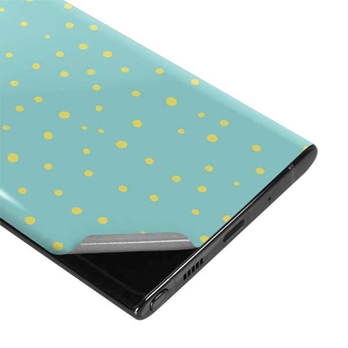 Teal and Yellow Polka Dots Galaxy Note 10 Plus Skin