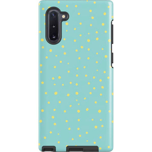 Teal and Yellow Polka Dots Galaxy Cases