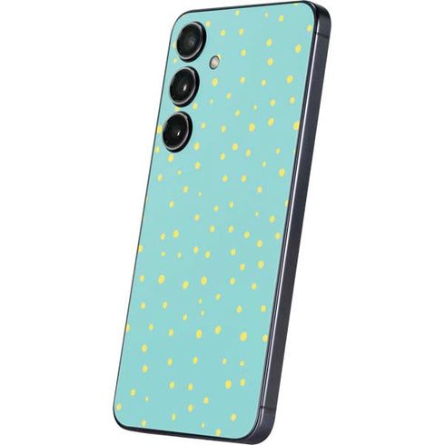 Teal and Yellow Polka Dots Galaxy S25 Plus Skin