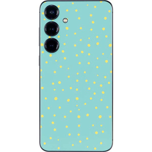 Teal and Yellow Polka Dots Galaxy S25 Skin