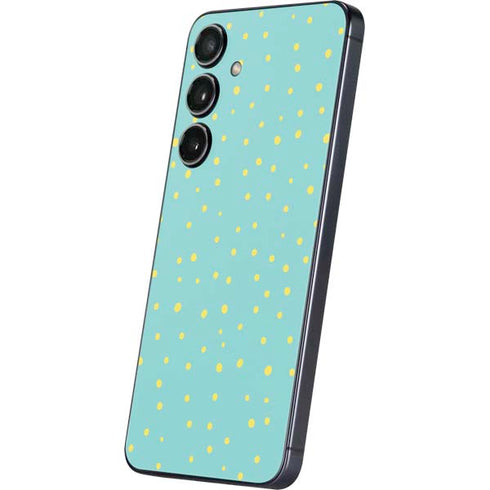 Teal and Yellow Polka Dots Galaxy S24 Skin
