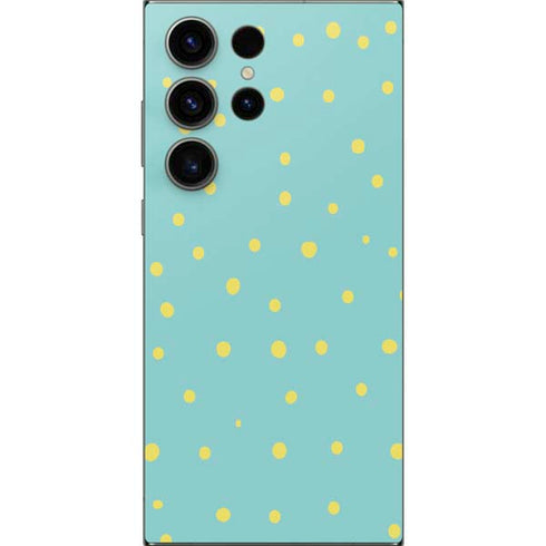 Teal and Yellow Polka Dots Galaxy S25 Ultra Skin