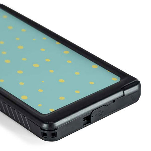 Teal and Yellow Polka Dots Galaxy S24 Ultra Waterproof Case