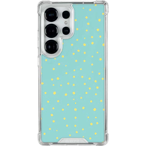 Teal and Yellow Polka Dots Galaxy S25 Ultra Clear Case