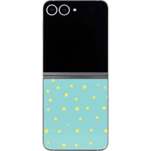 Teal and Yellow Polka Dots Galaxy Z Flip6 Skin