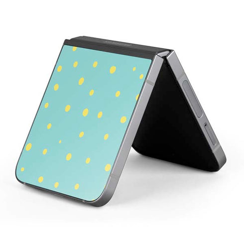 Teal and Yellow Polka Dots Galaxy Z Flip6 Skin
