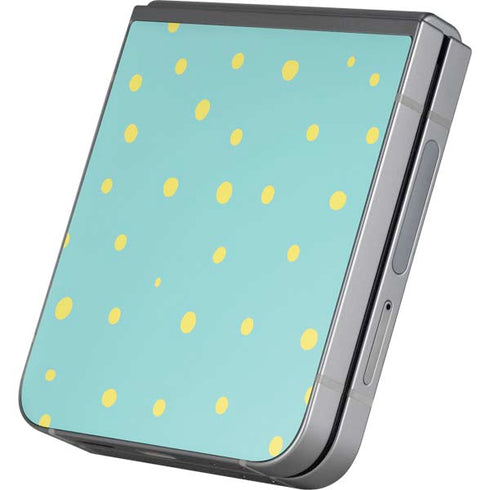 Teal and Yellow Polka Dots Galaxy Z Flip6 Skin