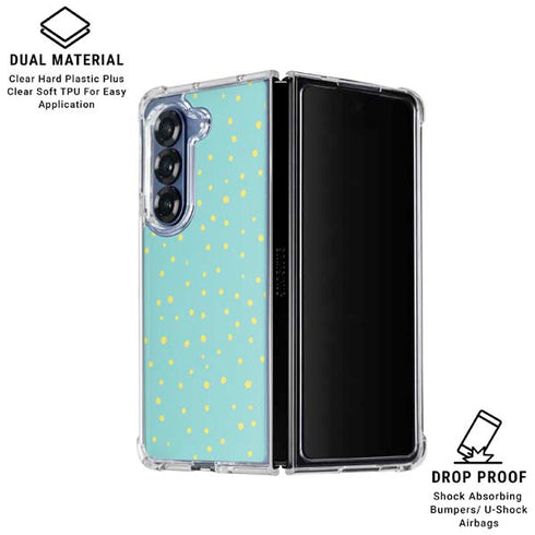 Teal and Yellow Polka Dots Galaxy Z Fold6 Clear Case