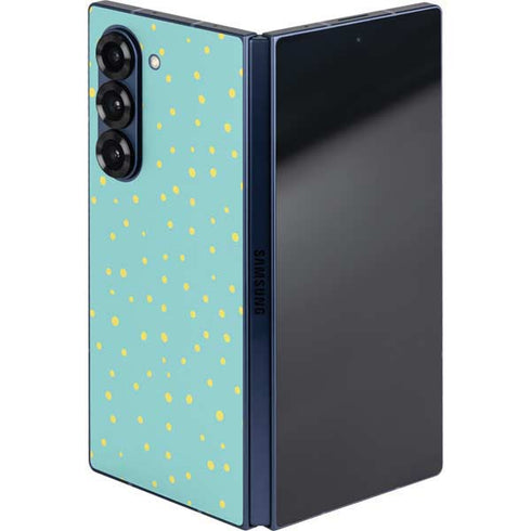 Teal and Yellow Polka Dots Galaxy Z Fold6 Skin