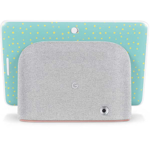 Teal and Yellow Polka Dots Google Home Hub Skin