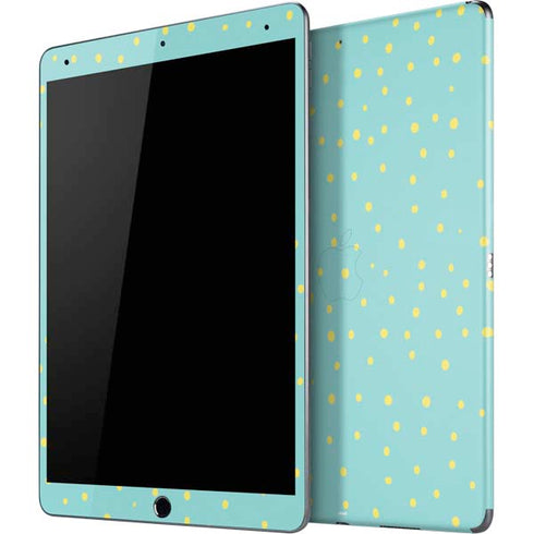 Teal and Yellow Polka Dots iPad Skins