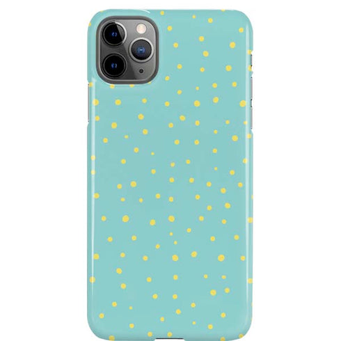 Teal and Yellow Polka Dots iPhone Cases