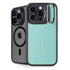 Teal and Yellow Polka Dots iPhone 13 Pro Kickstand Case